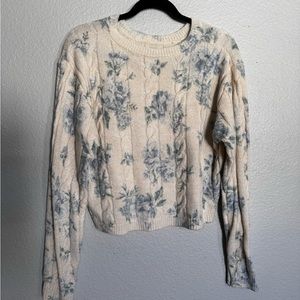 Blue floral sweater